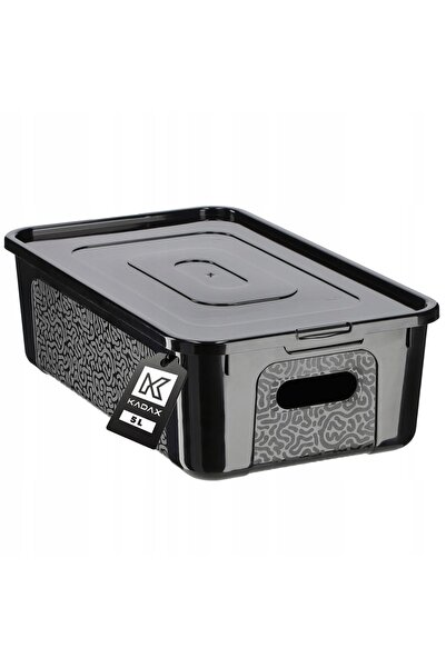 KADAX 5L Plastic Container with Lid Black Lockable Box Organizer