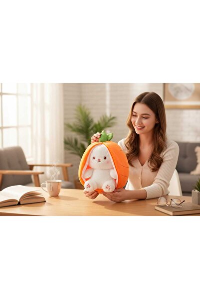 Çilek havuçlu Çantalı peluş yumuşak oyuncak