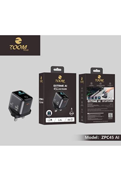 Zoom Plus EXTREME AI 45 W GaN Charger with Smart Screen