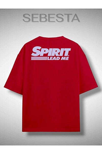 Sebesta Fashion تي شيرت Spirit Lead Me مطبوع Premium كبير الحجم