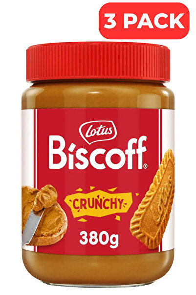 Lotus Set 3 x Cremă de biscuiți tartinabila Biscoff, Crunchy, 380 g