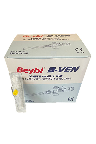 Beybi Intraket Branül 24g 19mm 0.70mm Sarı 100 Adet