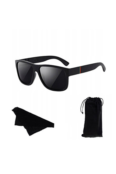 zola Sunglasses, polarized, UV 400 filter, black with red, storage case