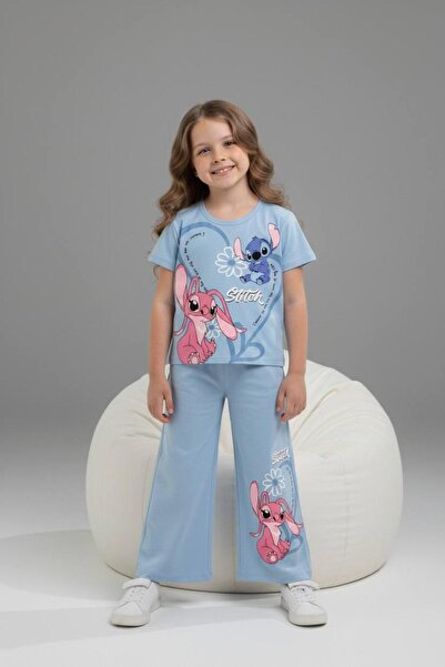 PİJAKİDS Ideal Basket - New Season Stitttttccchh D Patterned Girls' Short Sle...