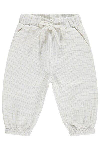 Civil Baby Muslin Checked 6-18 Months Pants - Ecru 6-9 Months