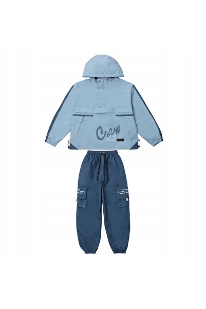 Mod Kids Children's Tracksuit Set Hooded Jacket Cargo Pants 140 TURQUOISE