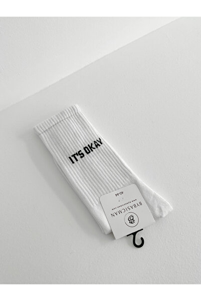 BYBASICMAN Beli Okay Čarape