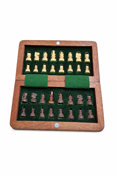 BENKO SATRANÇ Mıknatıslı Ahşap çep satrancı 26x26cm