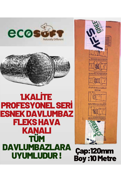 KL HOME AFS marka -PROFEYONEL SERİ 10METRE Boru Esnek Boru Çap120mm Davlumbaz...