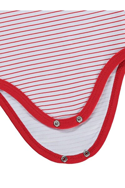 Civil Baby cu dungi 0-3 ani Badi cu capse de prindere - Roșu 9-12 luni