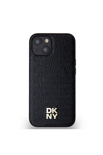 Dkny Leather Monogram MagSafe Case for iPhone 15/14/13 - Black