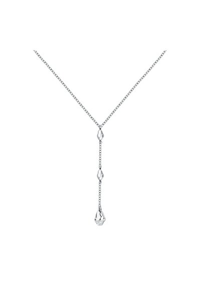 Trussardi T-Design Baroque Charm necklace, silver stainless steel, chain leng...