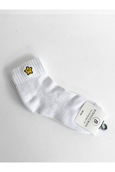 BYBASICMAN Bela Zvezda Vezena Polučarape