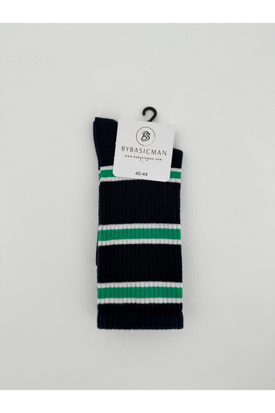 BYBASICMAN Mornarsko plave čarape sa tri pruge