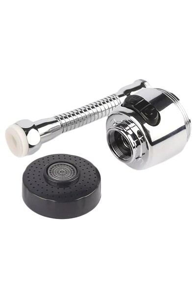 Aptel Aerator pentru robinet, 2 moduri, rotatie 360, argintiu, 17 cm