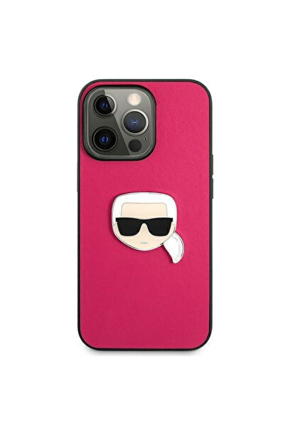 Karl Lagerfeld Case for IPhone 13 Pro, KLHCP13LPKMP, Leather Ikonik Karl`s He...