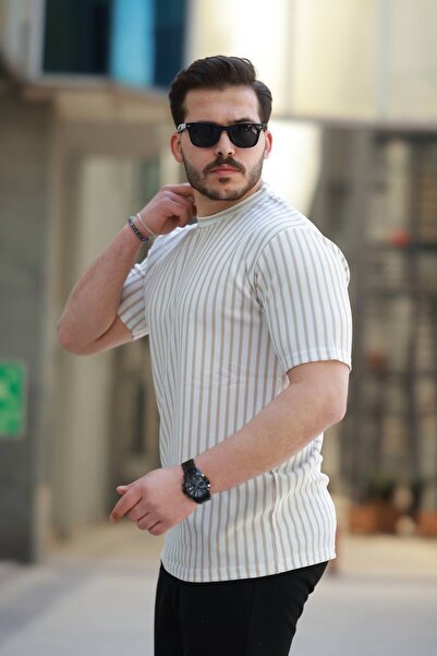 Minharir Tricou bărbătesc A Quality cu dungi Jacquard