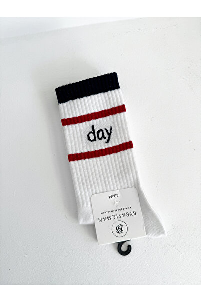 BYBASICMAN Beli dnevni čarape
