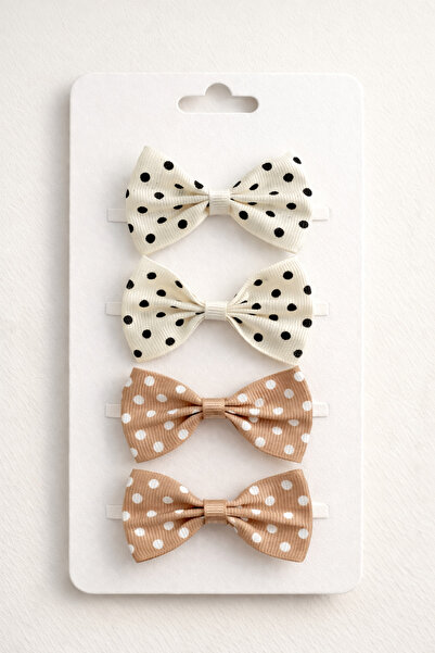 Laria Puantiyeli Fiyonk Bebek Çocuk 4'Lü Pensli Toka