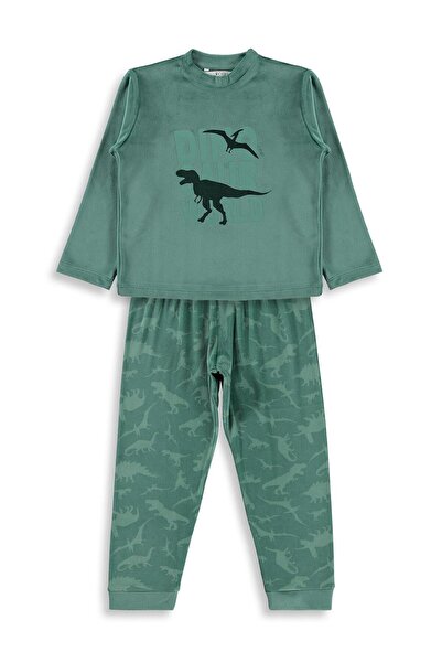 Dorka مجموعة بيجاما مطبوعة من ديناصور وورلد للأعمار من 3 إلى 11 - أخضر للأعما...