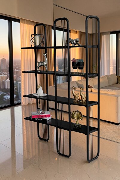 fursimo Sierra 5 Raflı Kitaplık 120x180 cm Metal Gövdeli Modern Dekoratif Kit...