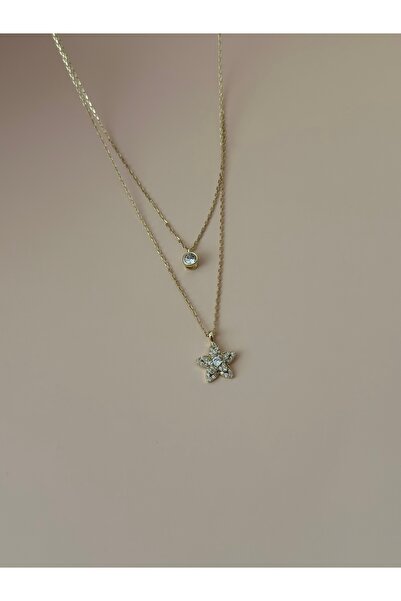 Moss Aksesuar Taşlı İkili Minimal Kolye