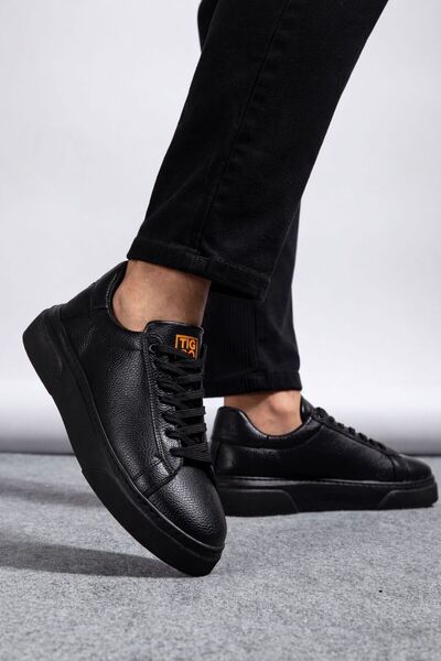 MY GROSS SHOES Erkek Günlük Esnek Rahat Dikişli Hafif Taban Garantili Siyah S...