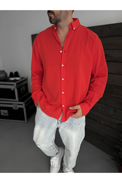 BYBASICMAN Crvena sveža tkanina Osnovni košulja G-5138/12