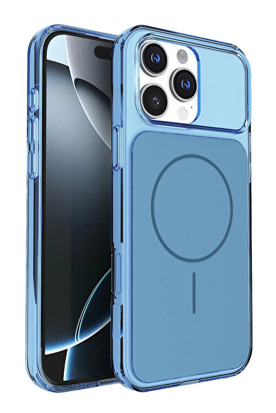 Fuchsia غطاء بروما مغناطيسي سيف متوافق مع آيفون 16 برو ماكس - أزرق