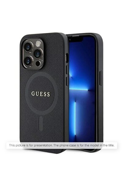 Guess Θήκη για Samsung Galaxy S26, ανάγλυφο δαχτυλίδι Saffiano Peony, μαύρη
