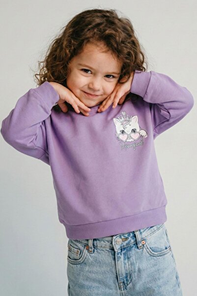 Breeze Devojčica majica sa malom krunom mačka princeza Štampano detalj na leđ...