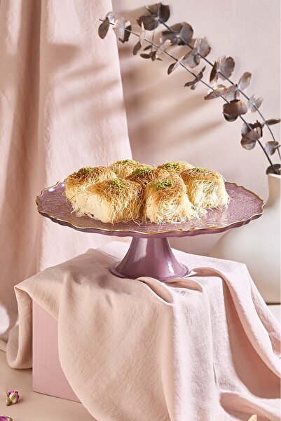 Saatistan Mürdüm Goblen 28 cm Ayaklı Pasta Tabağı Standı, şık ve kullanışlı t...