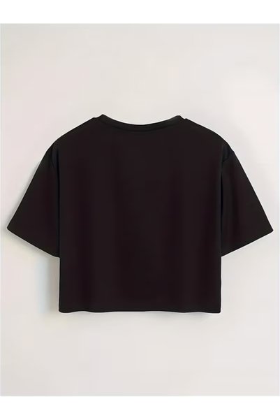 COMANCHERO Tricou crop cu imprimeu cu figură de motociclistă pentru femei