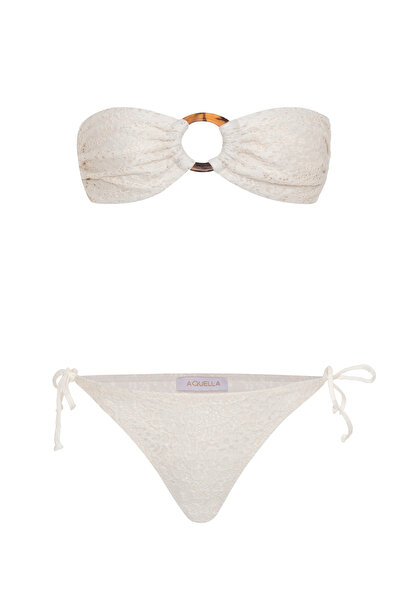 AQUELLA Gypure Lace bikini set with buckle accessory