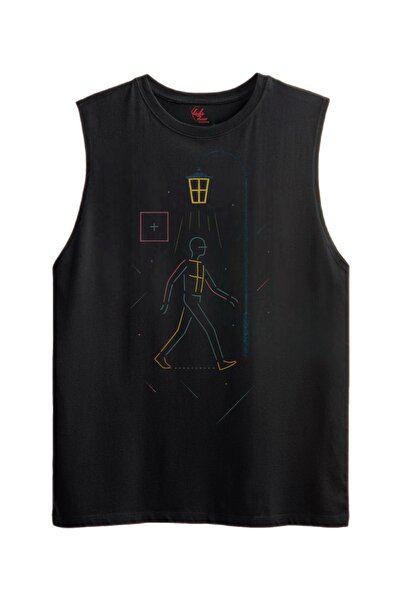 Rabona Fashion Μπλουζάκι Night Walk Minimal Design / Αθλητικό Φανελάκι με Μηδ...