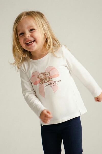 Breeze Devojčica majica dugih rukava sa temom Prijatelji i slatkim medvedicim...