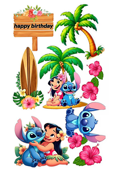 telaşe memuru Stitch Yenilebilir Pasta Süsü - Stitchli Pasta Resmi ve Baskısı...