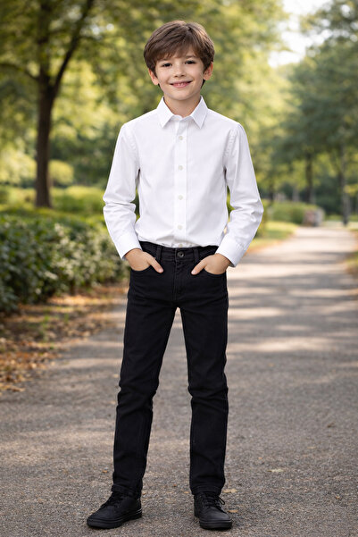 tinytrends Pantaloni pentru băieți bumbac piese material elastic gabardină Sp...