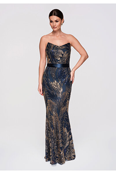 Larica OMBRE Women's Navy Blue Mermaid Evening Dress LA-OM-DLR292 Elegant