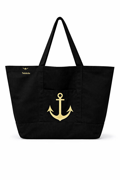 TWINTICKS Kanvas Altın Çapa Printed Sports & Yoga Bag Sı – Large Volume, Dura...