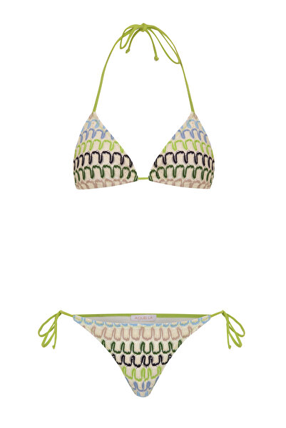 AQUELLA Sırtı Ruched Knitwear Bikini Set