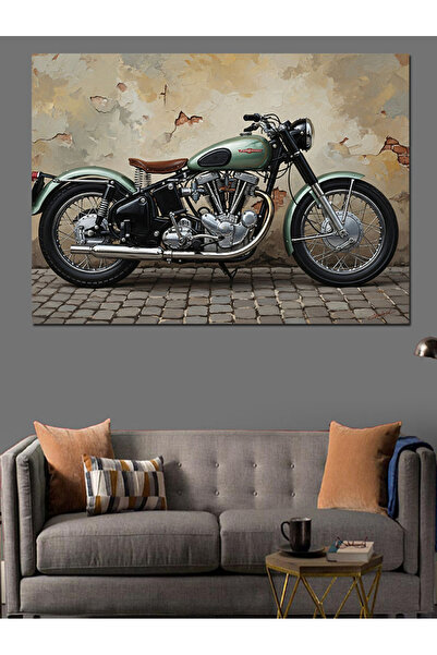 Artmeg Pânză decorativă pentru motocicletă, verde clasică, cu design modern -...