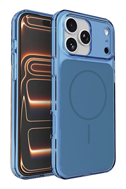 Fuchsia غطاء بروما مغناطيسي سيف متوافق مع آيفون 17 برو - أزرق