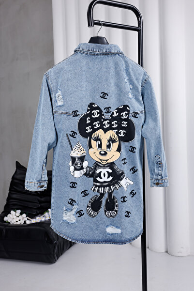 sorisso Jachetă de blugi spate cu imprimeu supradimensionat