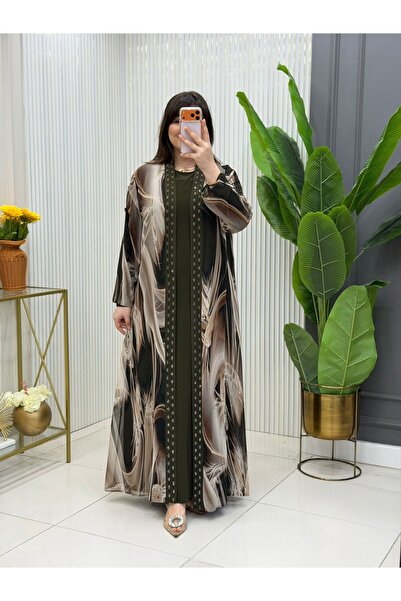 GK Plus Size Dress Sandy Chiffon Stone Printed