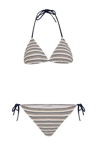 AQUELLA Knitwear Patterned Triangle Bikini Set