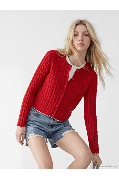 LC Waikiki Rmz Gi̇yi̇m Farkiyla Zero Roba Collar Self-Embroidered Women's Kni...