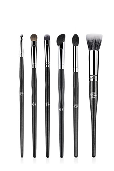 Yallabena ✨ طقم فرش مكياج فاخر مكون من 6 قطع بتصميم بسيط - مصنوع من شعر حيوان...