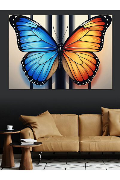 Artmeg Pânză decorativă cu design de aripi de fluture colorate - Tablou din l...