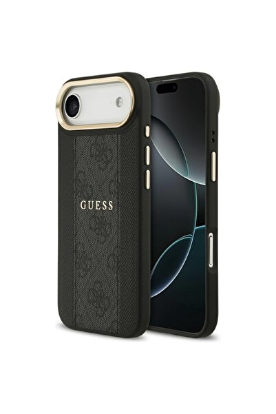 Guess Θήκη για iPhone 17 Air, Σκληρή θήκη 4G Stripe MagSafe, Μαύρη